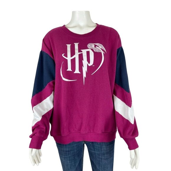 Wizarding World Harry Potter Womens Sweatshirt Juniors Large Long Sleeve Purple - Picture 1 of 6